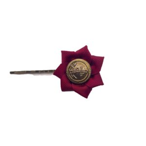 Hair Clip Wine Red - Anchor Button - S